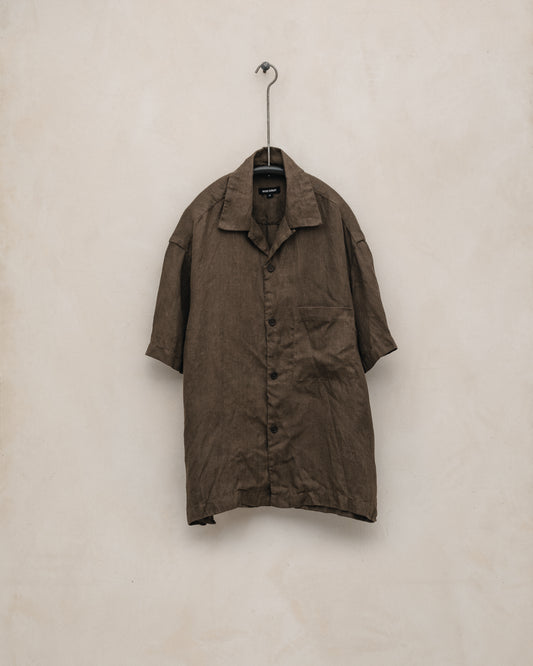 Short Sleeve Shirt - Sumi Ink Hemp Twill, Dark Olive