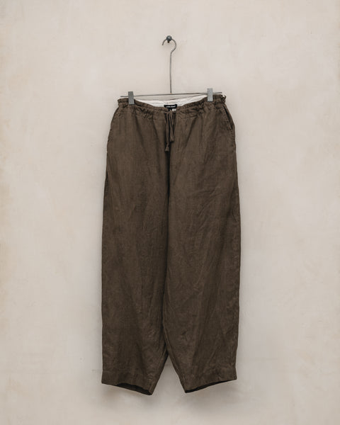 Drawstring Pant - Sumi Ink Hemp Twill, Dark Olive – evan kinori