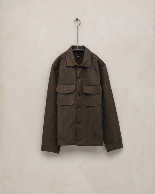 Field Shirt - Sumi Ink Cotton/Washi Canvas, Dark Olive