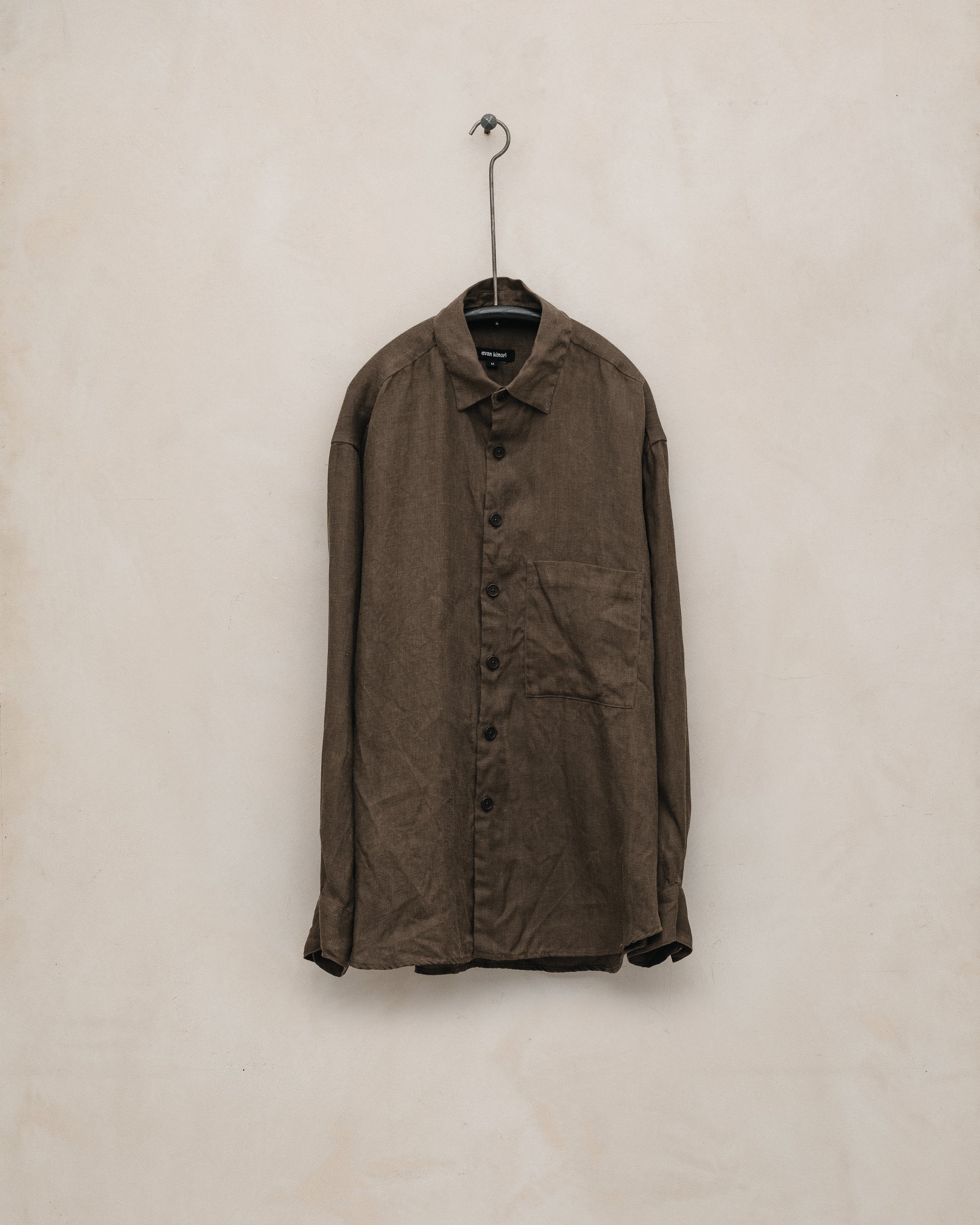 Big Shirt Two - Sumi Ink Hemp Twill, Dark Olive – evan kinori