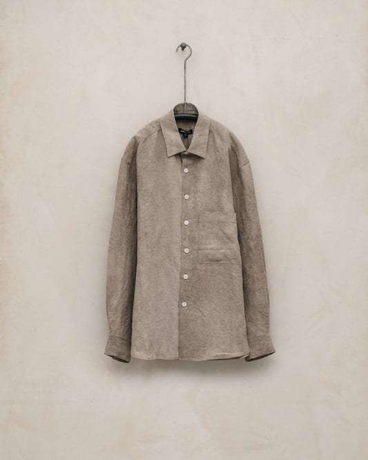 Big Shirt Two - Cold Dyed Hemp, Dark Beige