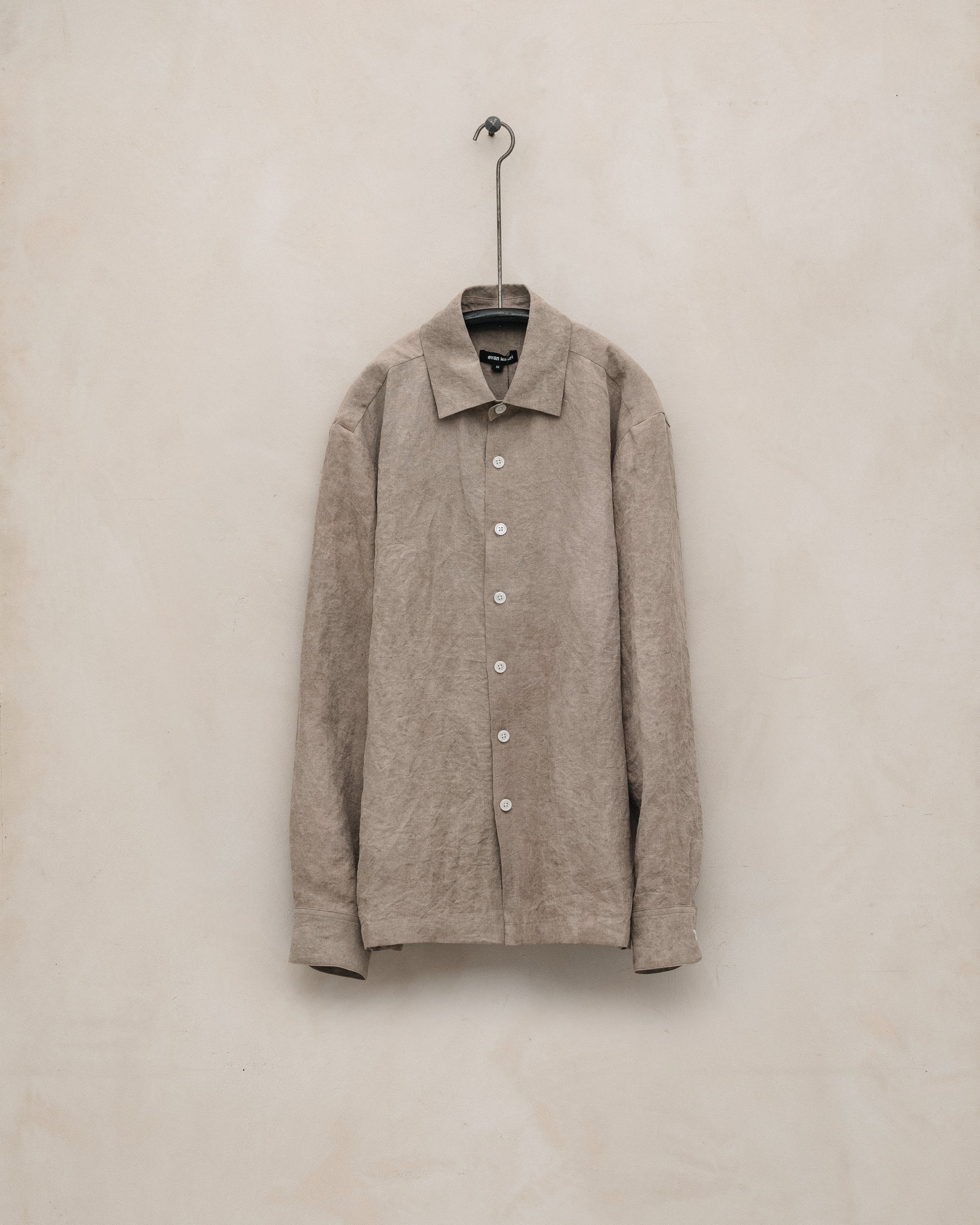 Flat Hem Shirt - Cold Dyed Hemp, Dark Beige – evan kinori
