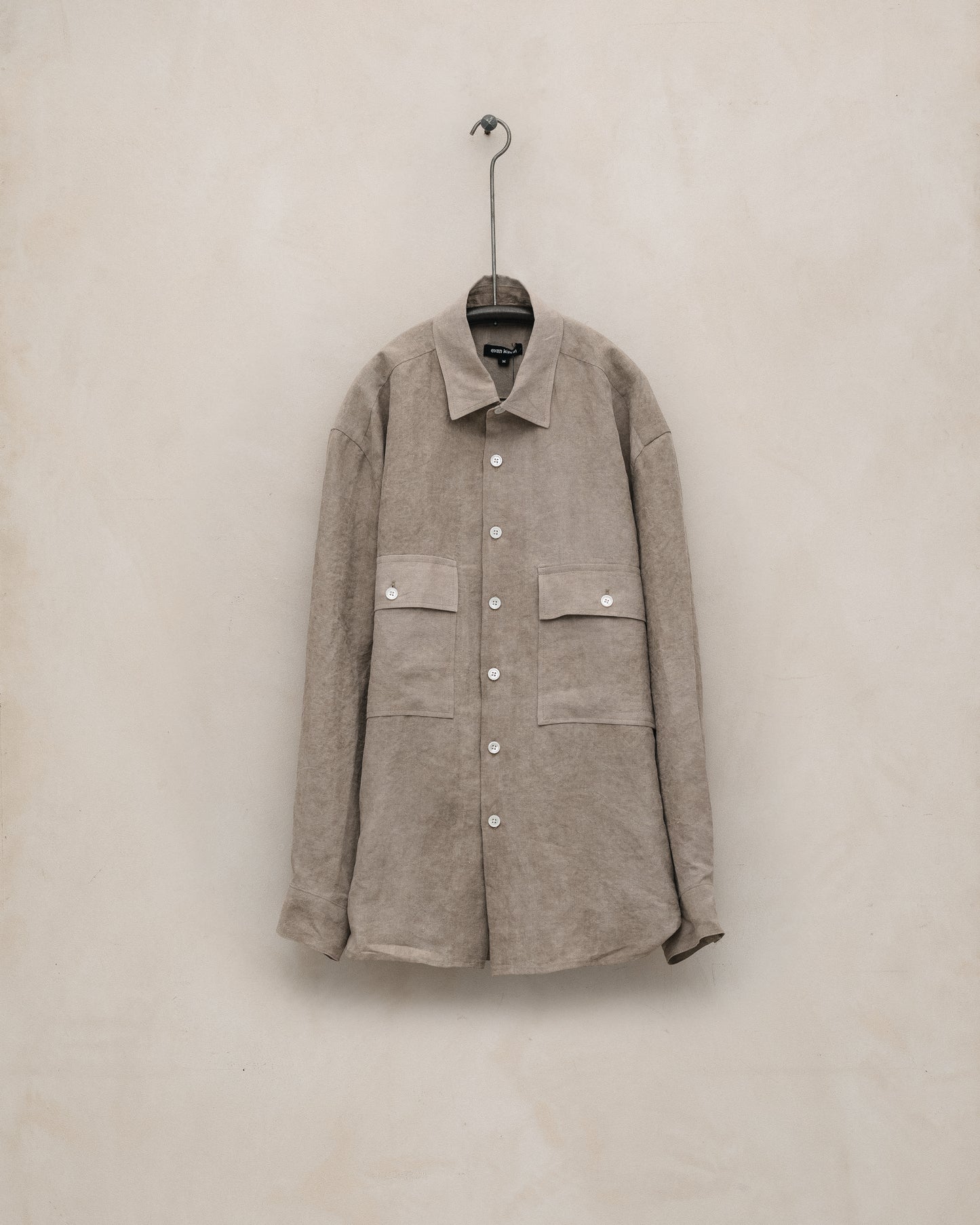 Big Shirt - Cold Dyed Hemp, Dark Beige