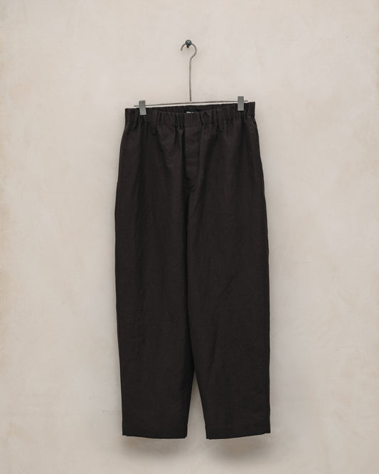Elastic Pant - Worsted Wool/Linen Canvas, Dark Brown