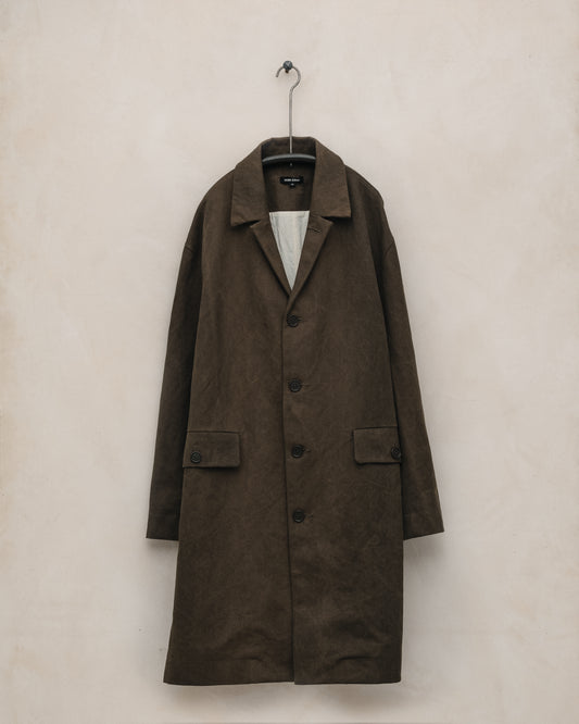 Big Coat - Sumi Ink Cotton/Washi Canvas, Dark Olive