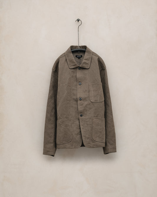 Three Pocket Jacket - Natural Dye Cotton/Washi Herringbone, Iron (Persimmon/Iron Natural Dye)