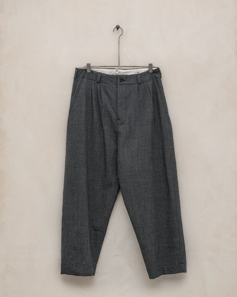 Two Pleat Pant - Worsted Wool Puppytooth, Charcoal/Black – evan kinori