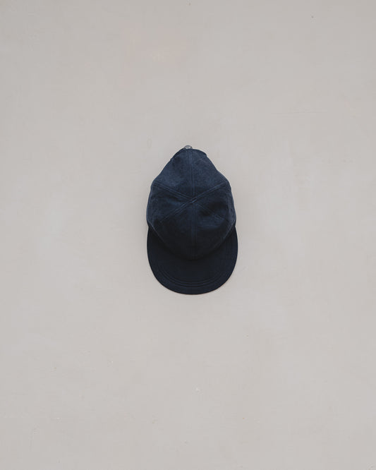 Six Panel Cap - Organic Cotton Weathercloth, Indigo/Sumi Ink