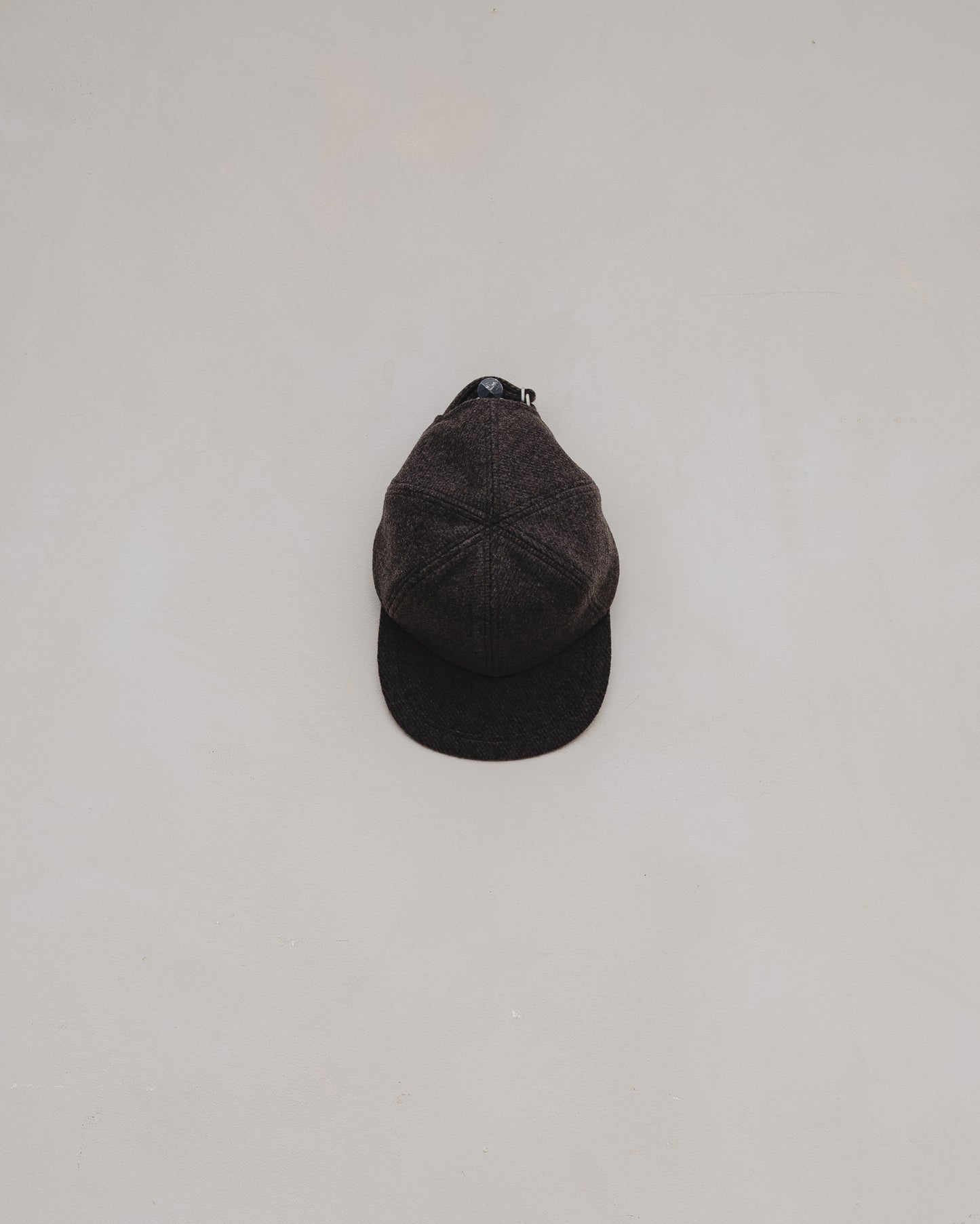 Six Panel Cap - Brushed Cashmere/Wool Twill, Olive/Black