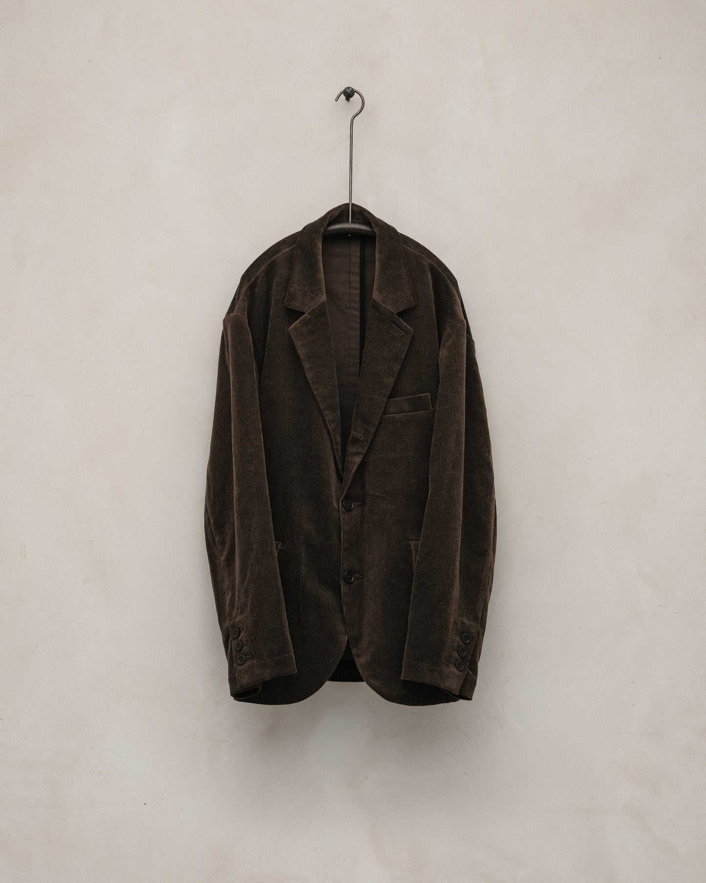 Three Button Jacket - Sumi Ink Corduroy, Brown