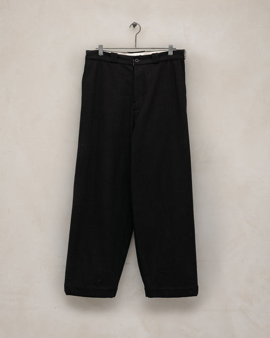 Flat Front Pant - Cotton Kersey, Black