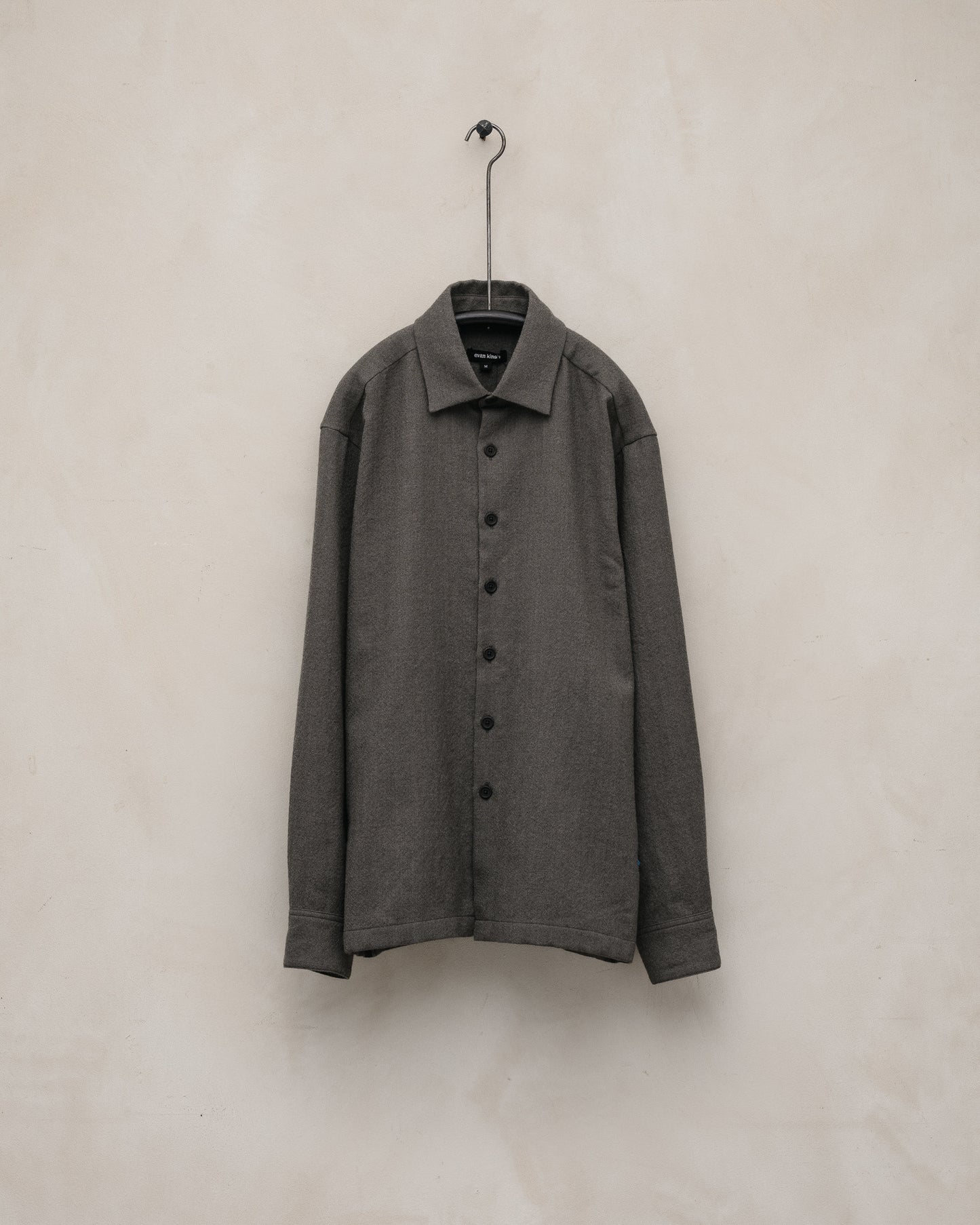 Flat Hem Shirt - Worsted Wool Gauze, Heather Grey