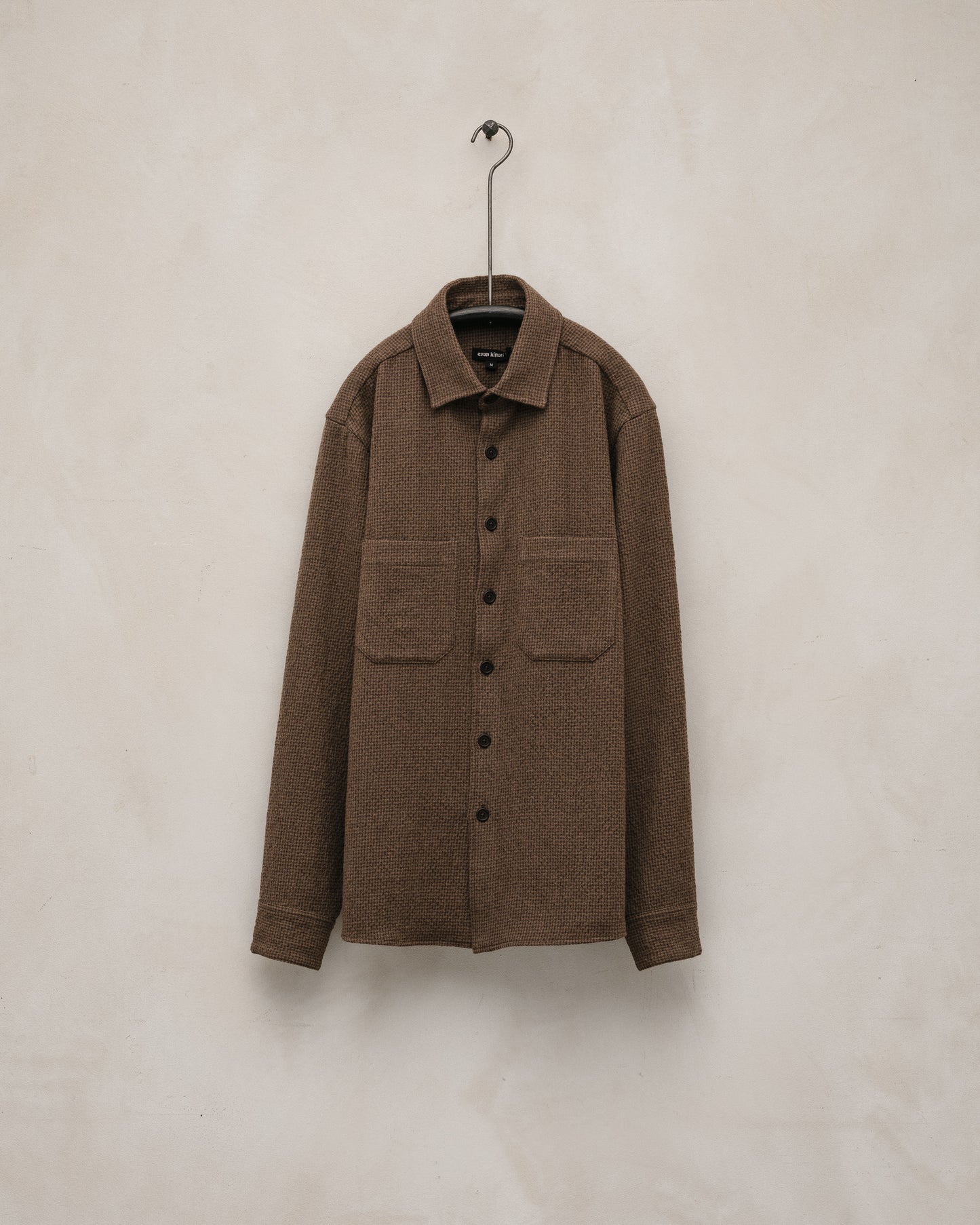 Two Pocket Shirt - Wool/Cotton Puppytooth, Brown