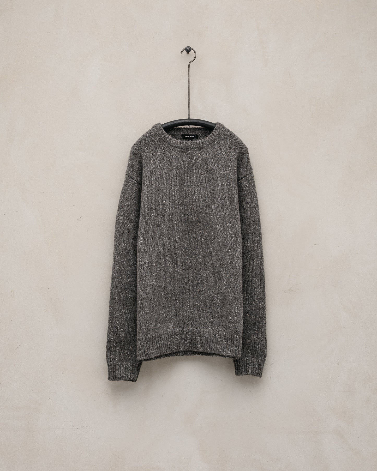 Crewneck Sweater - Wool Tweed, Heather Grey