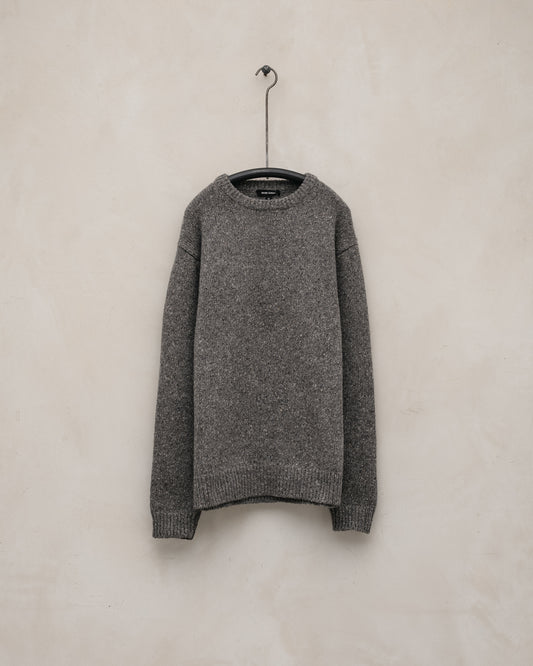 Crewneck Sweater - Wool Tweed, Heather Grey