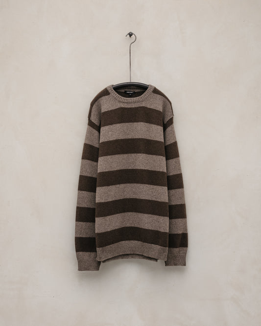 Striped Sweater - Undyed Yak Wool, Dark Brown/Light Brown