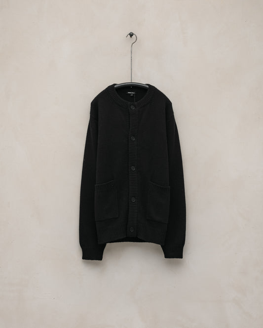 Crewneck Cardigan - Cashmere/Lambswool, Black