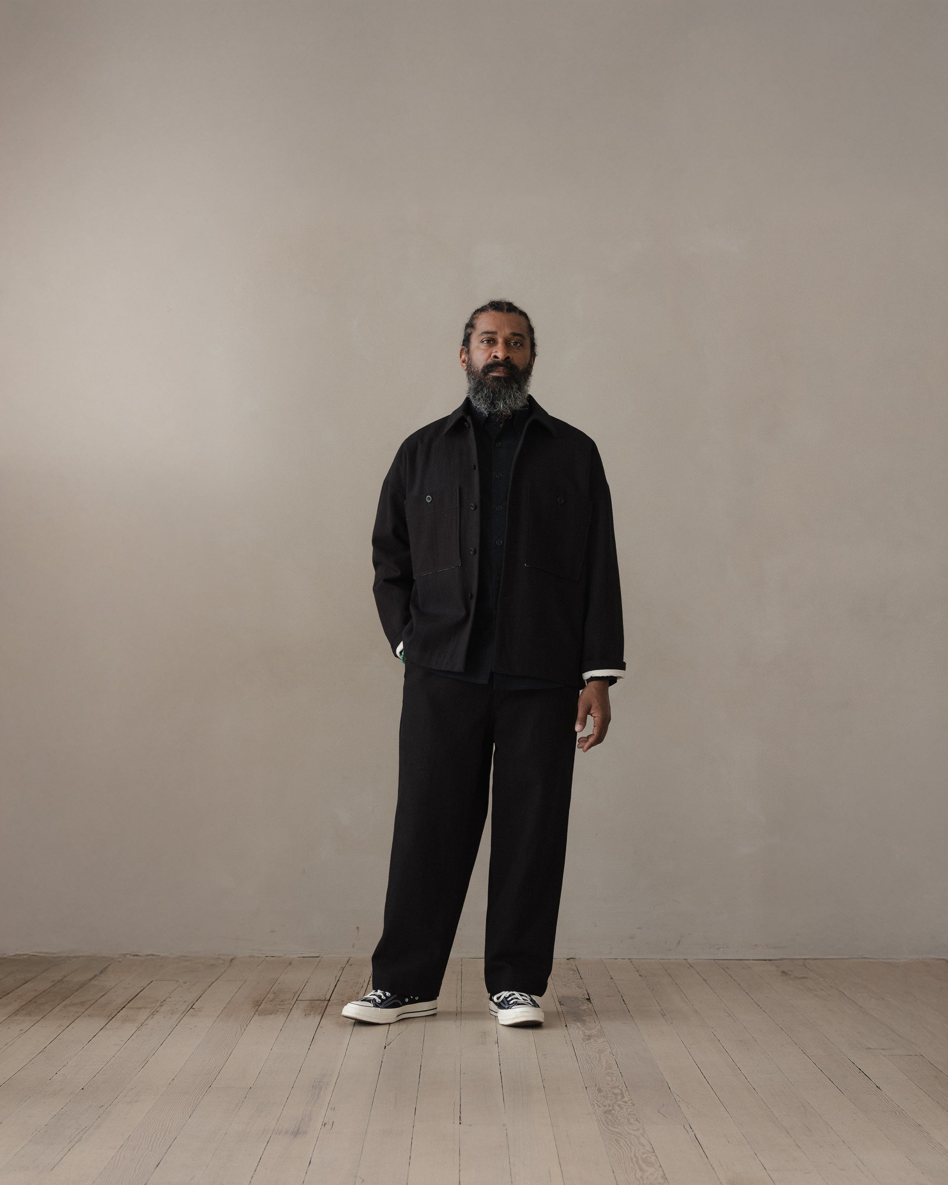 Field Shirt Two - Cotton Kersey, Black – evan kinori