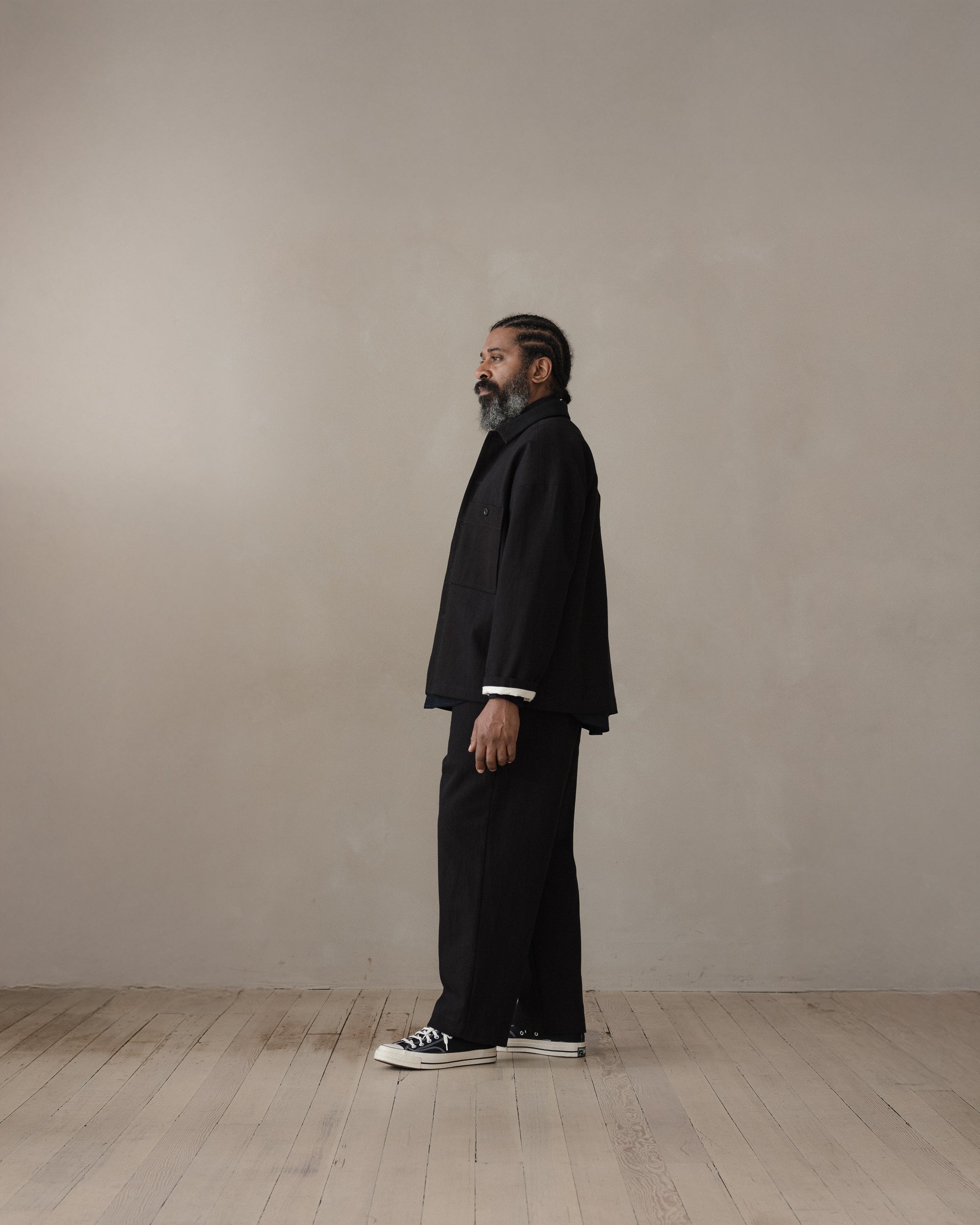 Field Shirt Two - Cotton Kersey, Black – evan kinori