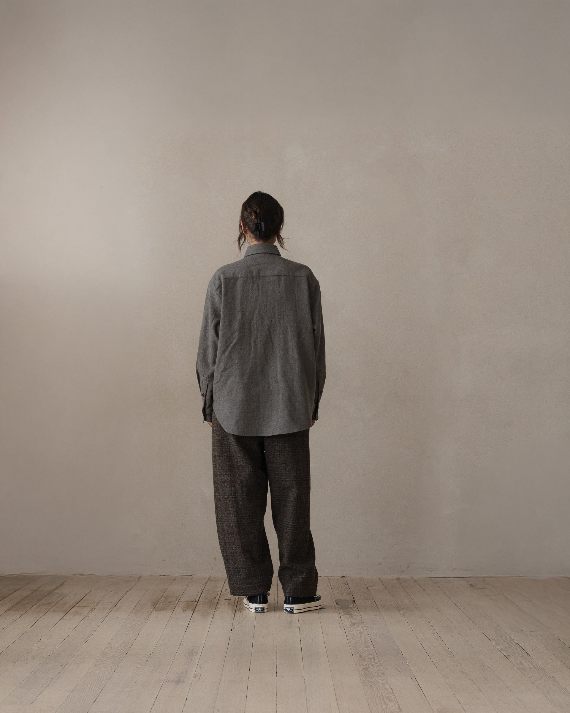 Big Shirt Two - Worsted Wool Gauze, Heather Grey – evan kinori