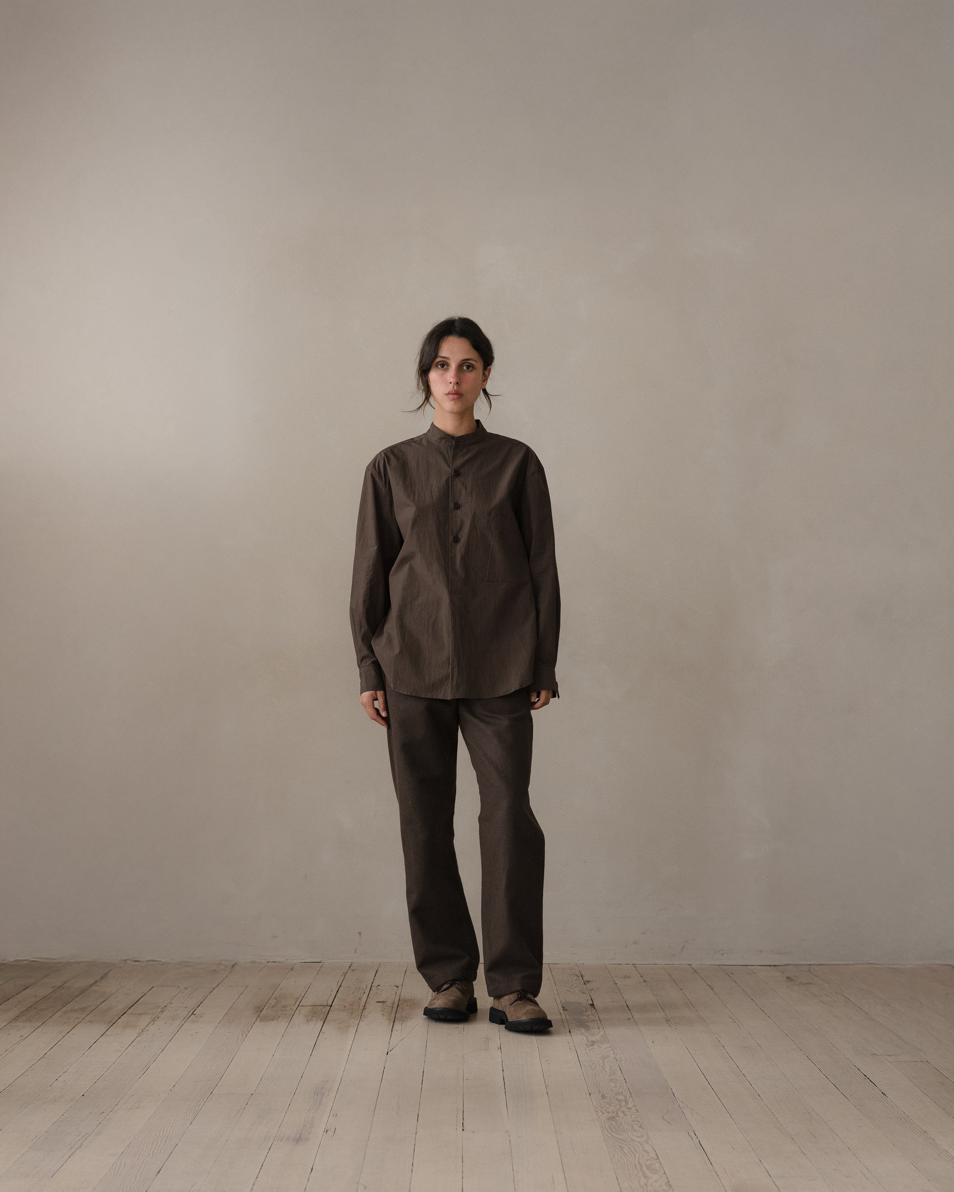 Popover Shirt - Organic Cotton Typewriter, Anthracite – evan kinori