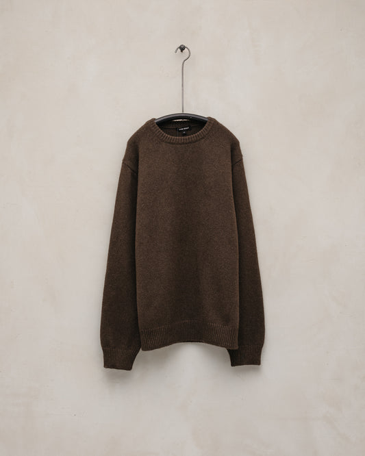 Crewneck Sweater - Undyed Yak Wool, Dark Brown
