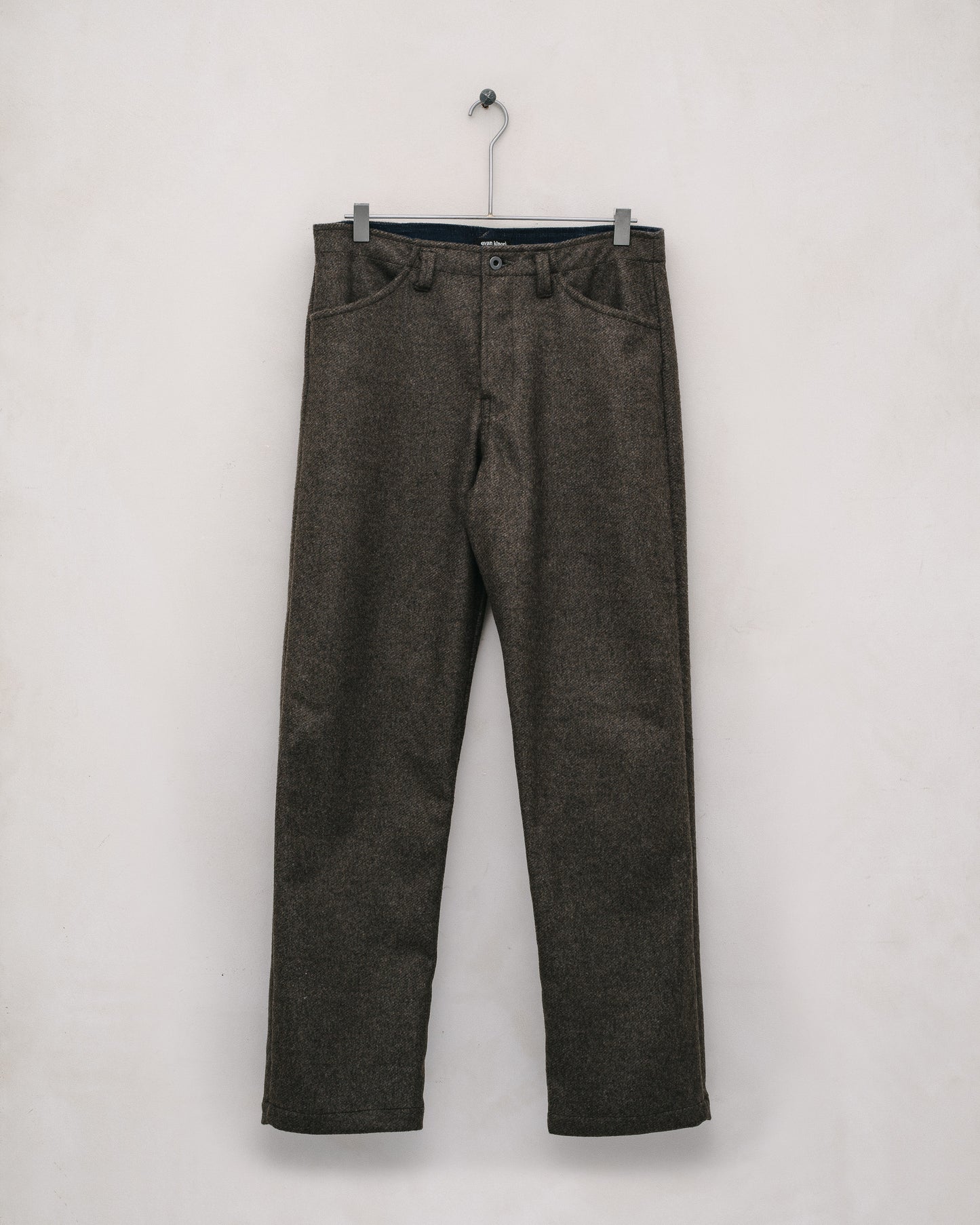 Four Pocket Pant - Brushed Cashmere/Wool Twill, Olive/Black