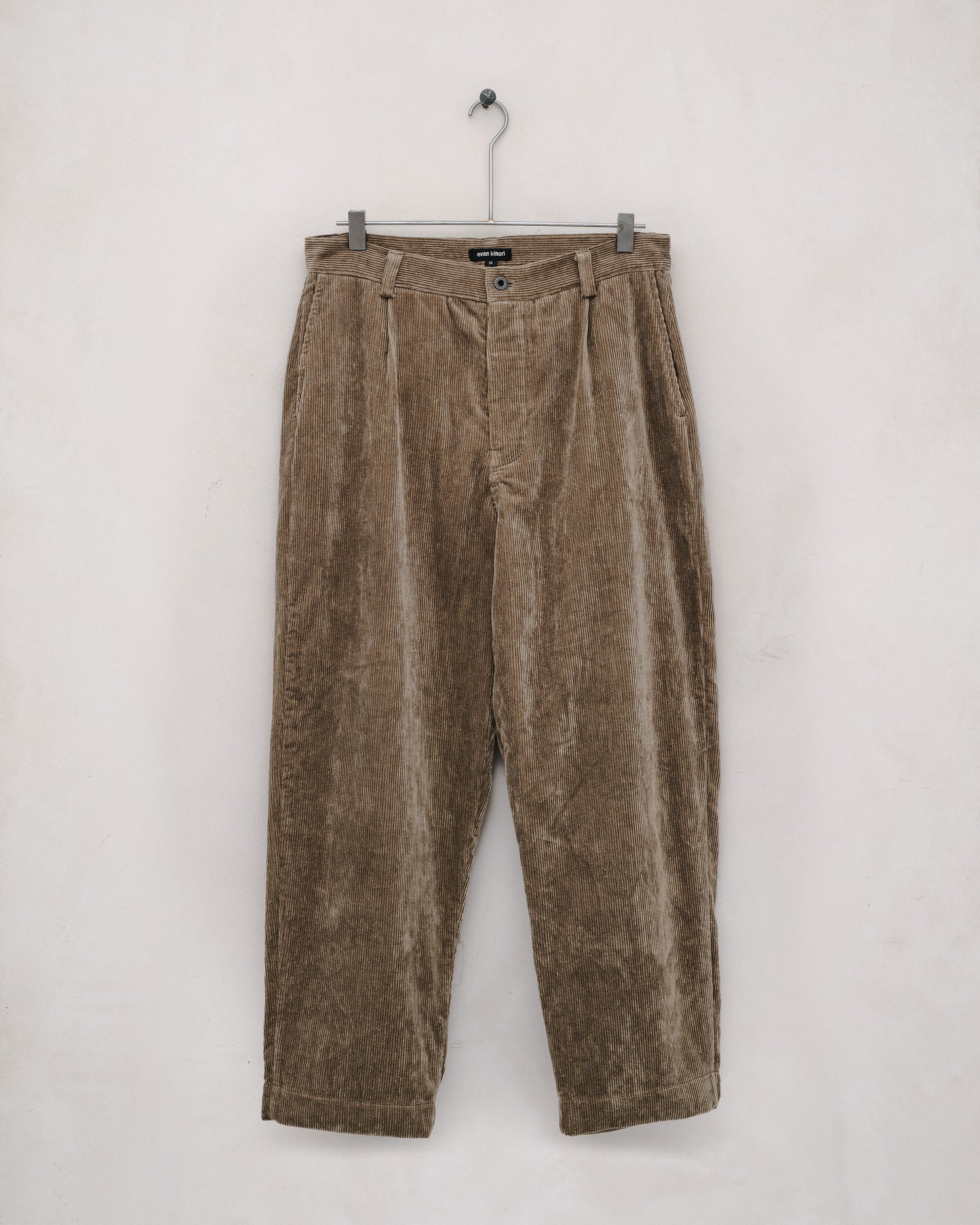 Single Pleat Pant - Natural Dye Cotton/Hemp Corduroy, Gallnut/Iron