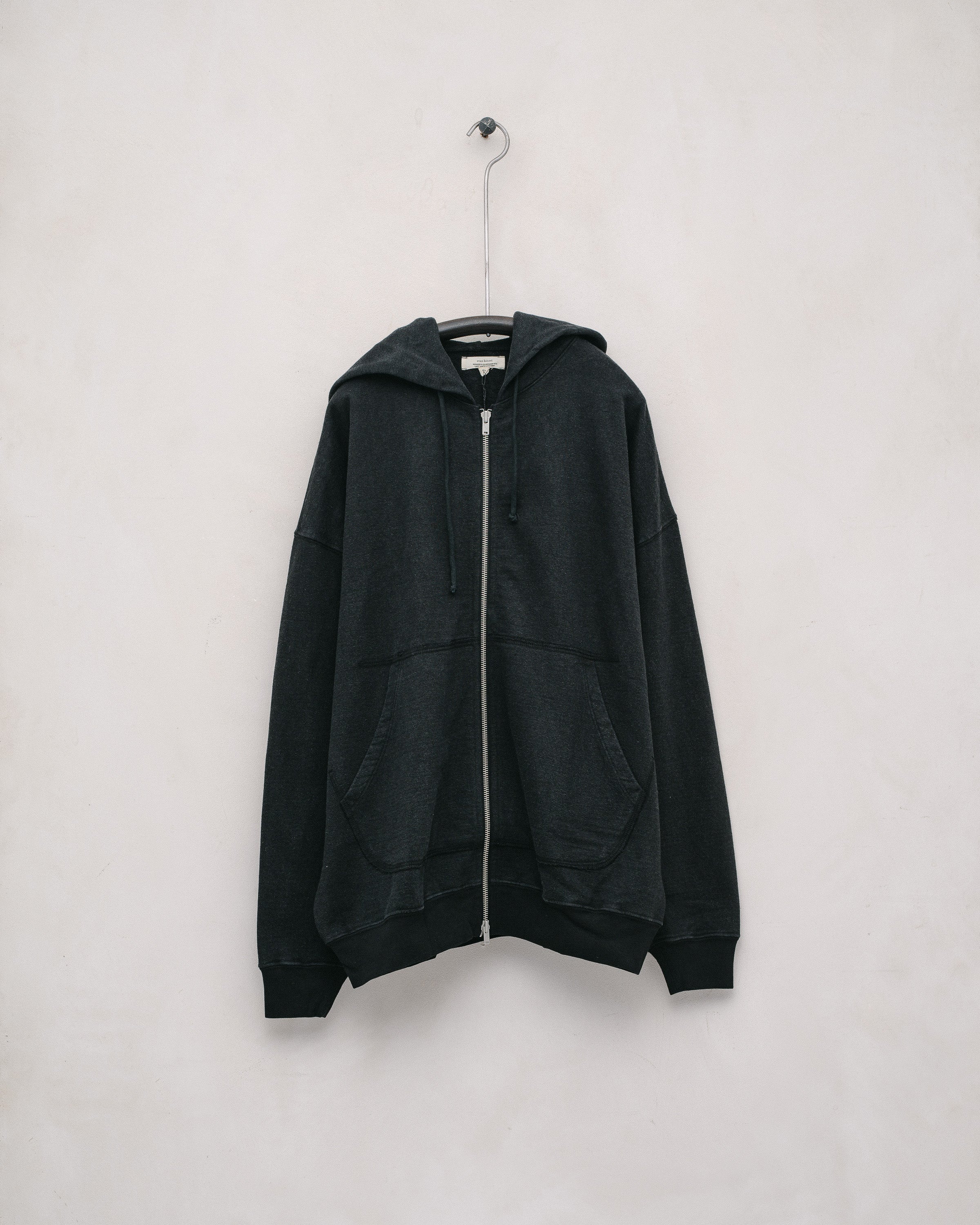 Zip Hooded Sweatshirt - Black – evan kinori