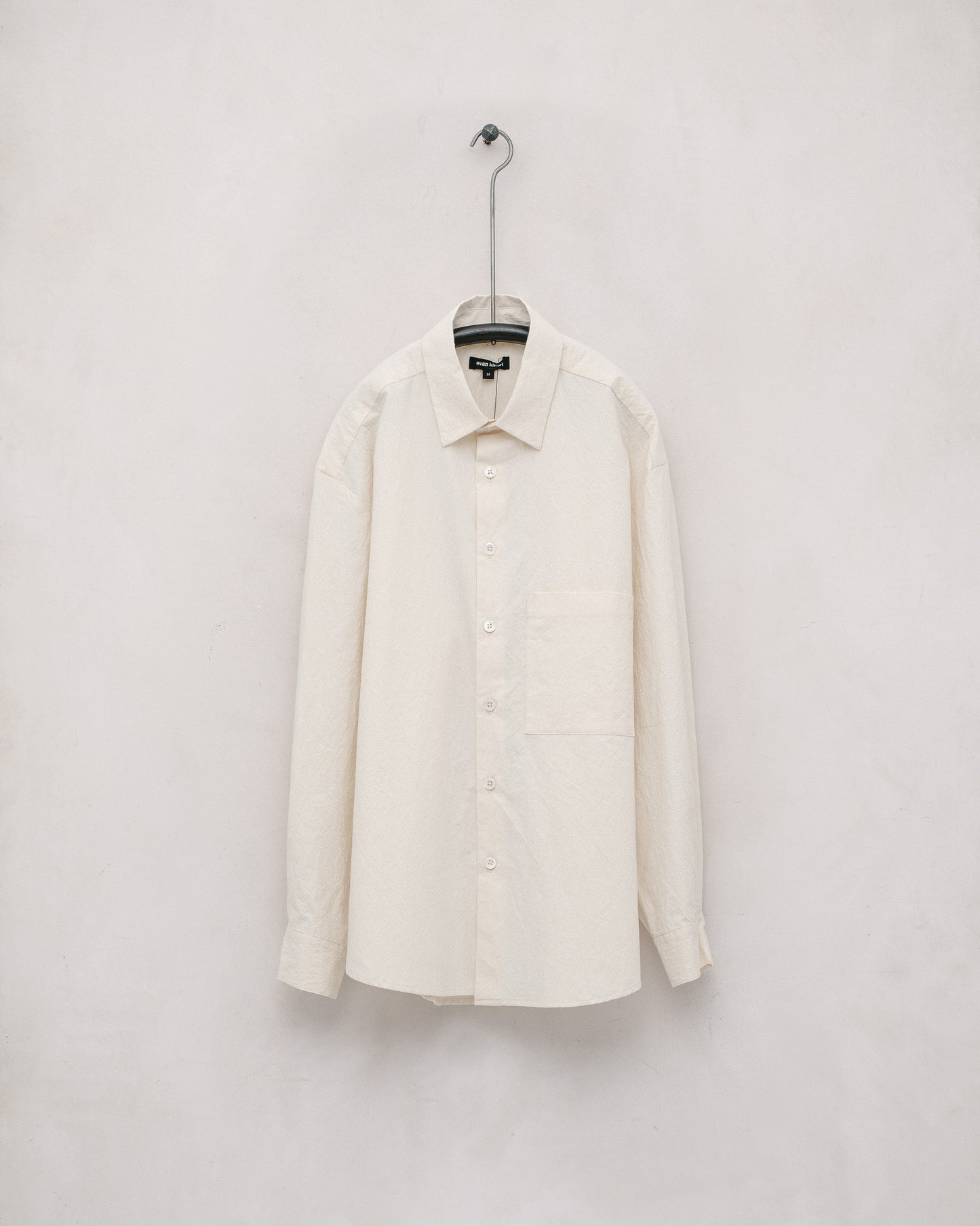 Big Shirt Two - Cotton/Wool Typewriter Cloth, Off-White