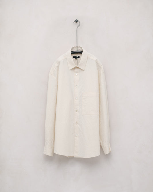 Big Shirt Two - Cotton/Wool Typewriter Cloth, Off-White