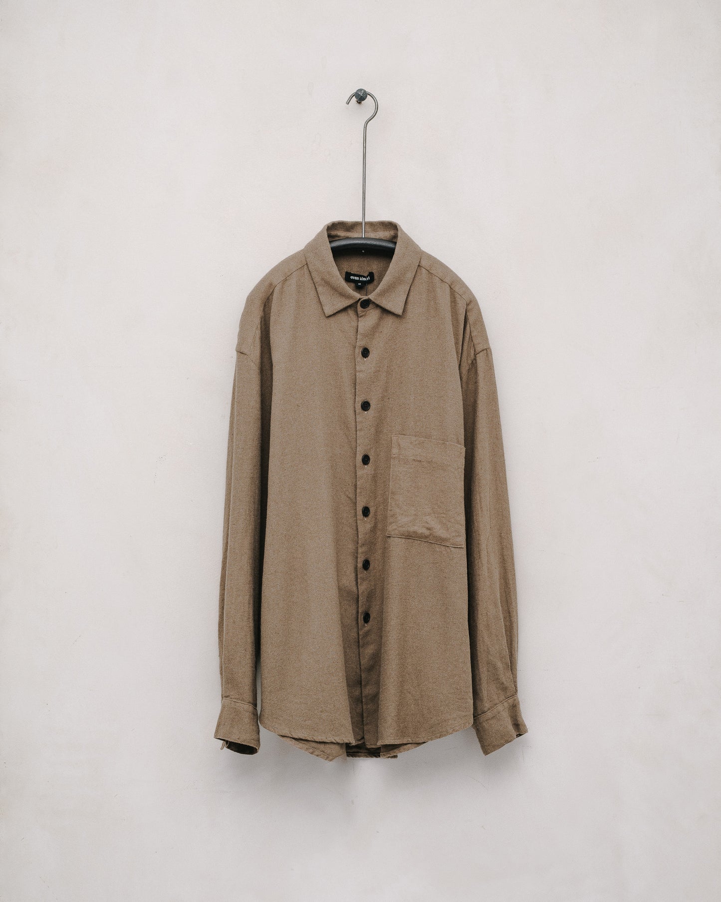 Big Shirt Two - Organic Cotton Brushed Twill, Iron Mordanted Coyote