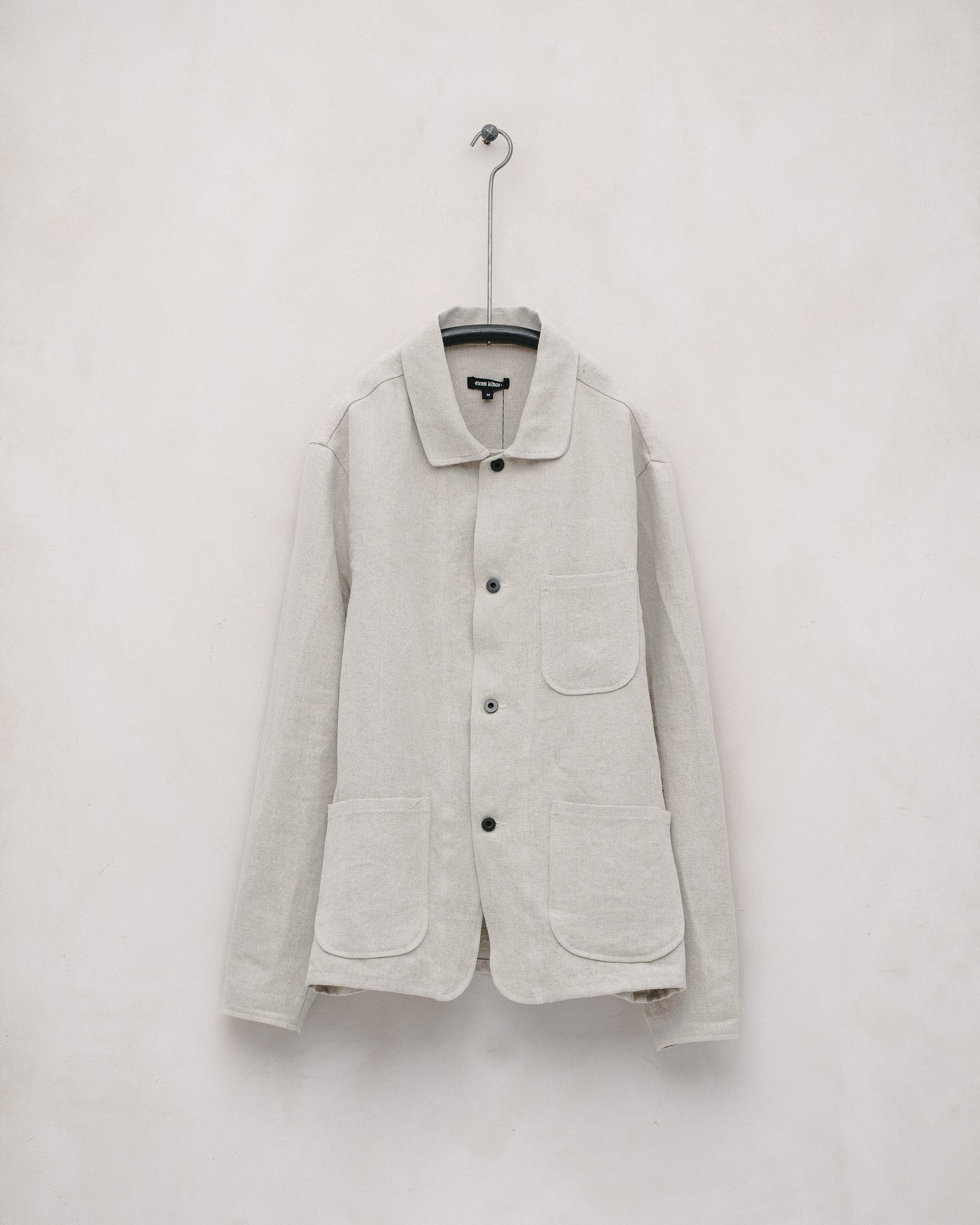 Three Pocket Jacket - Tumbled Hemp Canvas, Natural