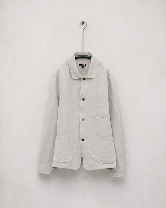 Three Pocket Jacket - Tumbled Hemp Canvas, Natural