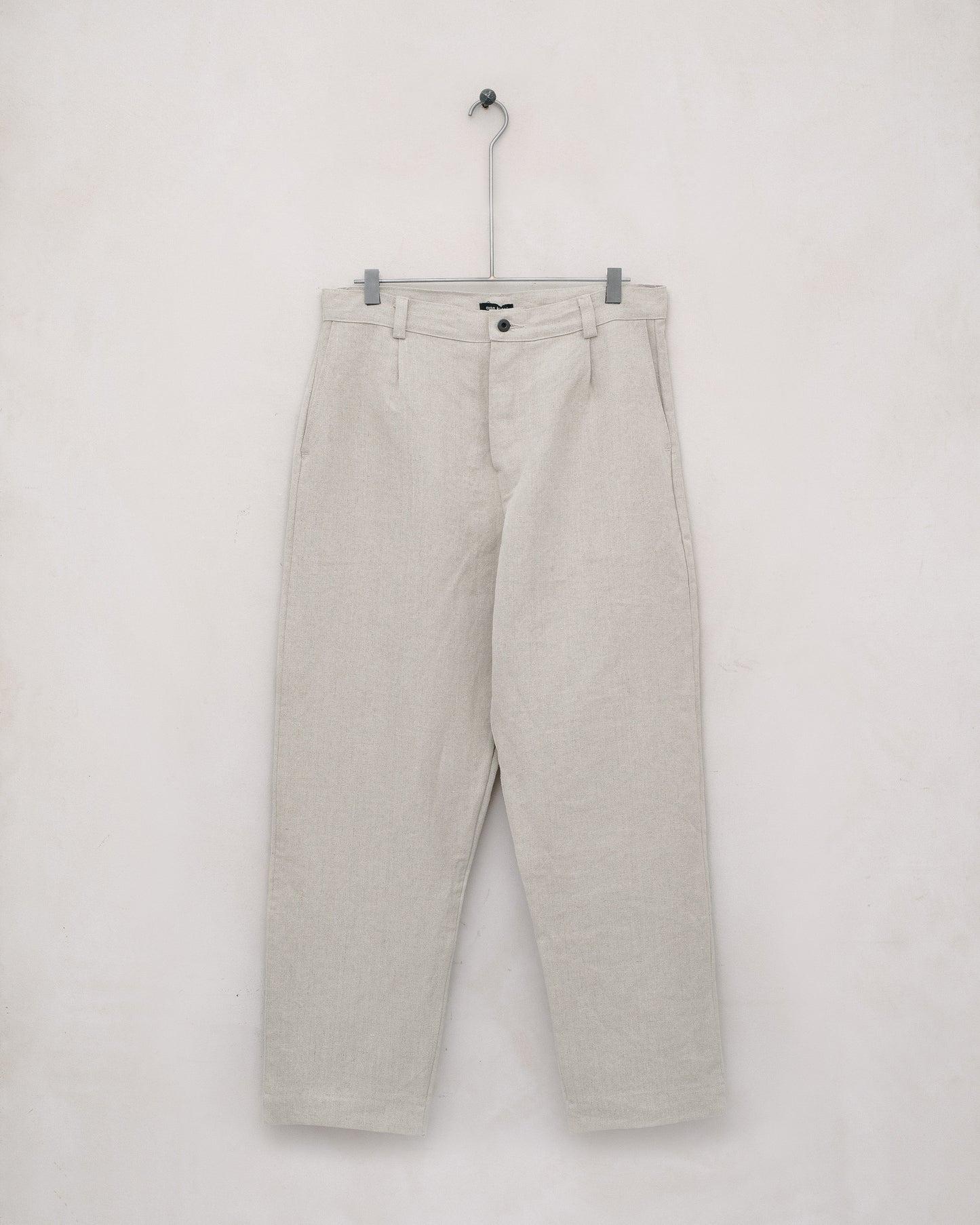 Single Pleat Pant - Tumbled Hemp Canvas