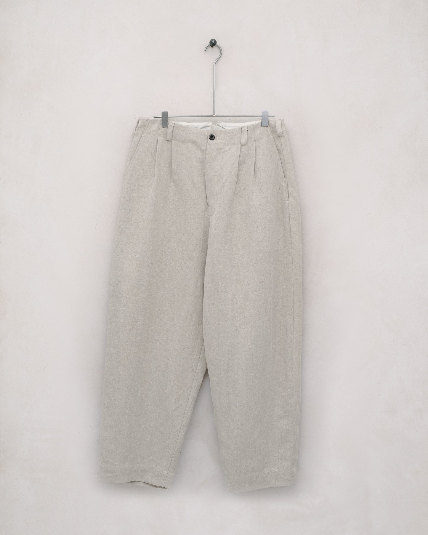 Two Pleat Pant - Tumbled Hemp Canvas