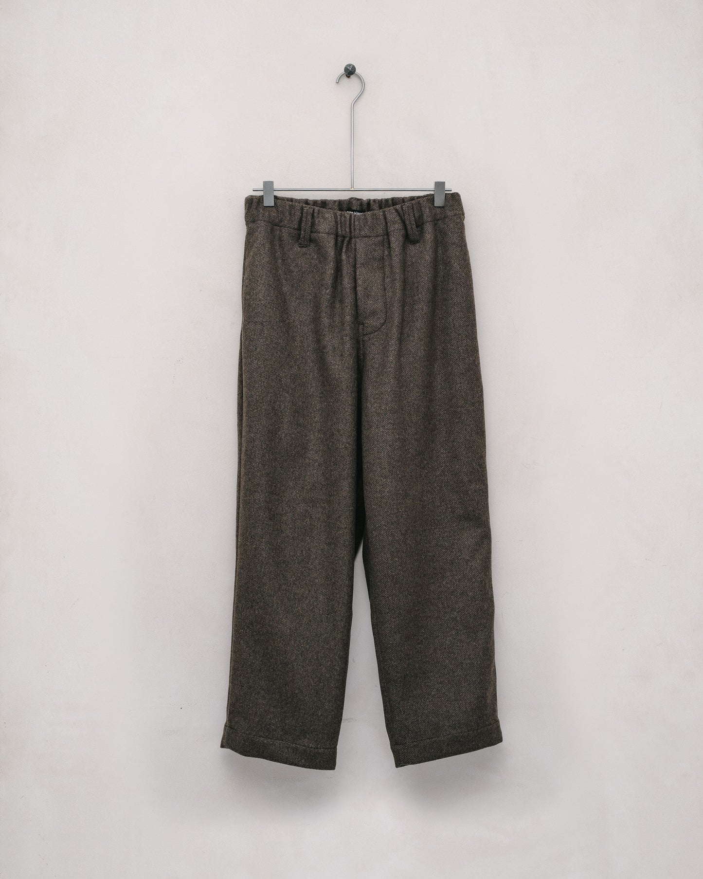 Elastic Pant - Brushed Cashmere/Wool Twill, Olive/Black