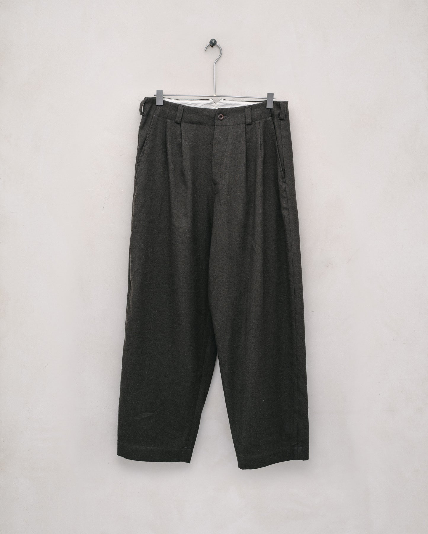 Two Pleat Pant - Silk/Wool/Linen Twill, Loden