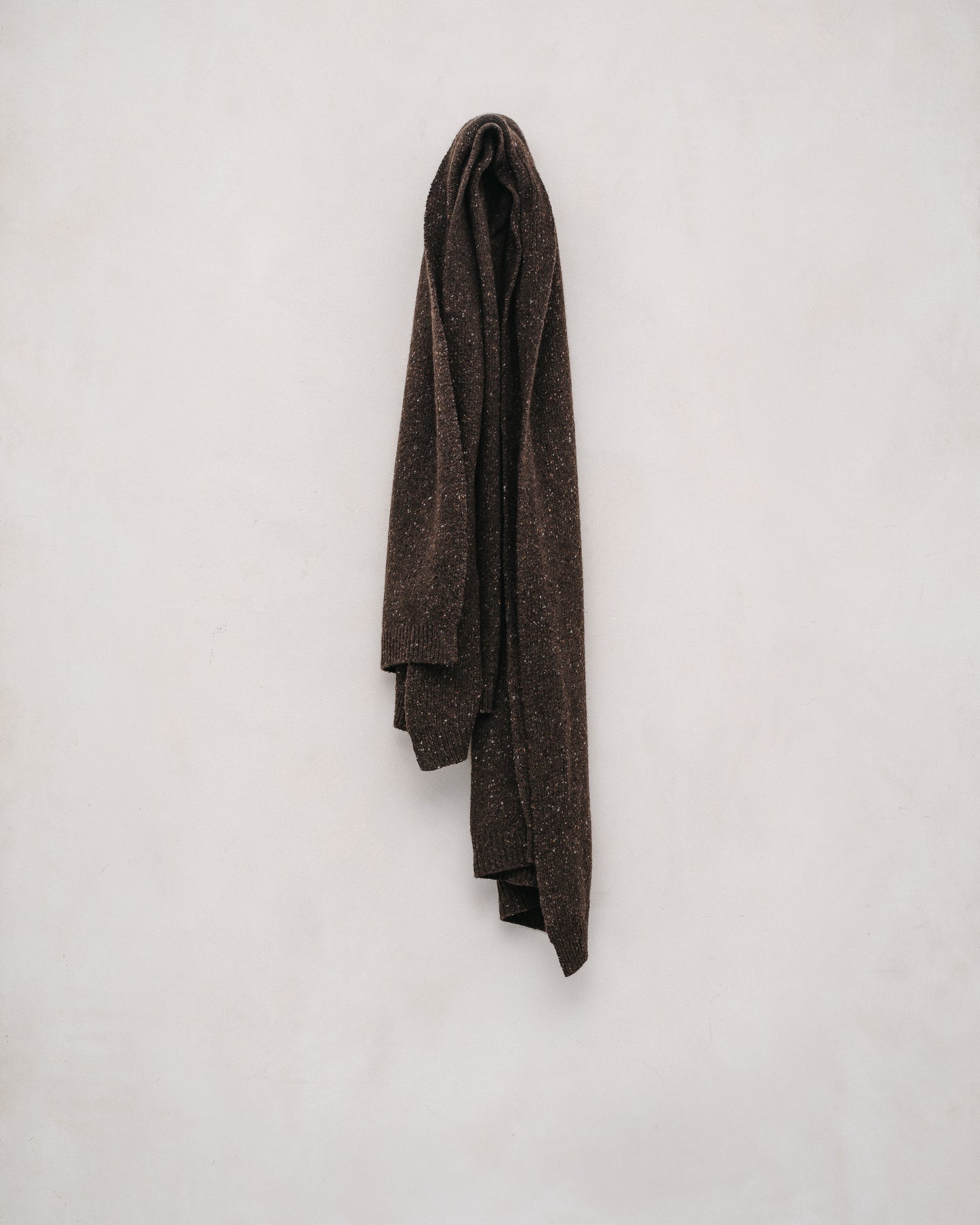 Knit Shawl - Cashmere/Wool Tweed, Brown Donegal