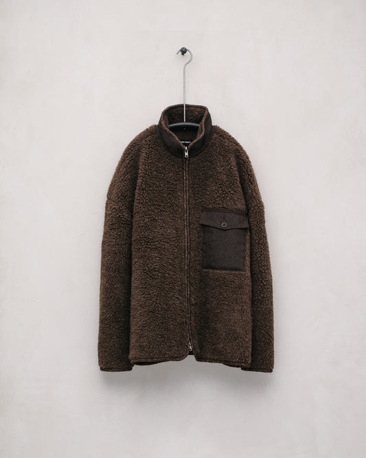 Fleece Jacket - Organic Undyed Wool Fleece, Brown