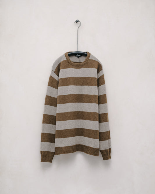 Striped Sweater - Cashmere/Lambswool, Dark Ochre/Oat