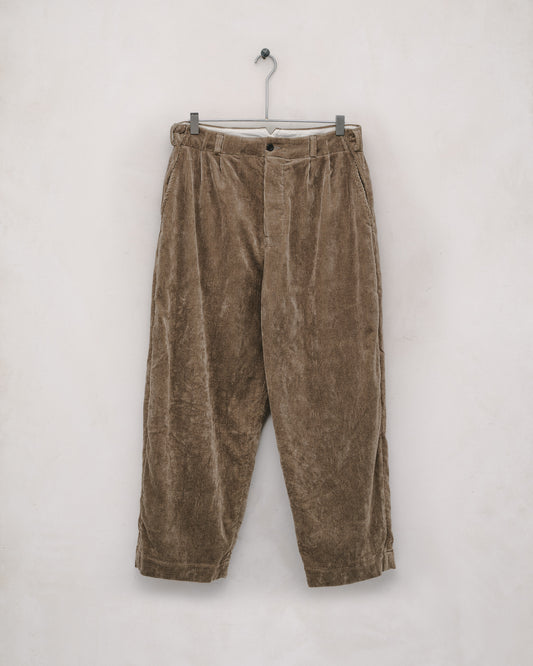 Two Pleat Pant - Natural Dye Cotton/Hemp Corduroy, Gallnut/Iron