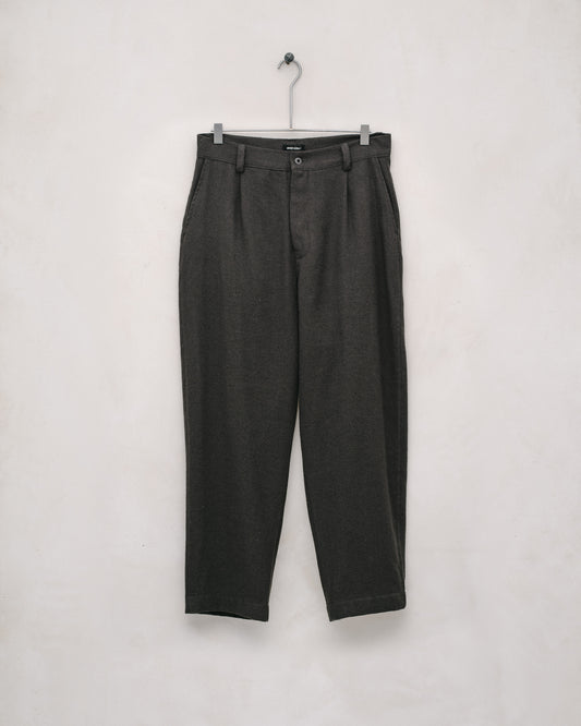 Single Pleat Pant - Silk/Wool/Linen Twill, Loden