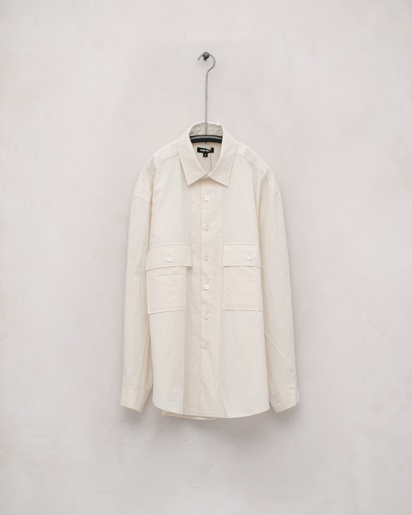 Big Shirt - Cotton/Wool Typewriter Cloth, Off-White