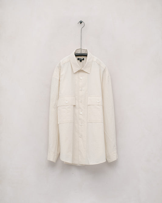 Big Shirt - Cotton/Wool Typewriter Cloth, Off-White