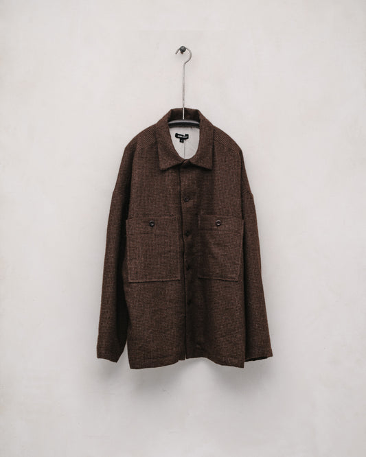 Field Shirt Two - Undyed Alpaca Houndstooth, Brown