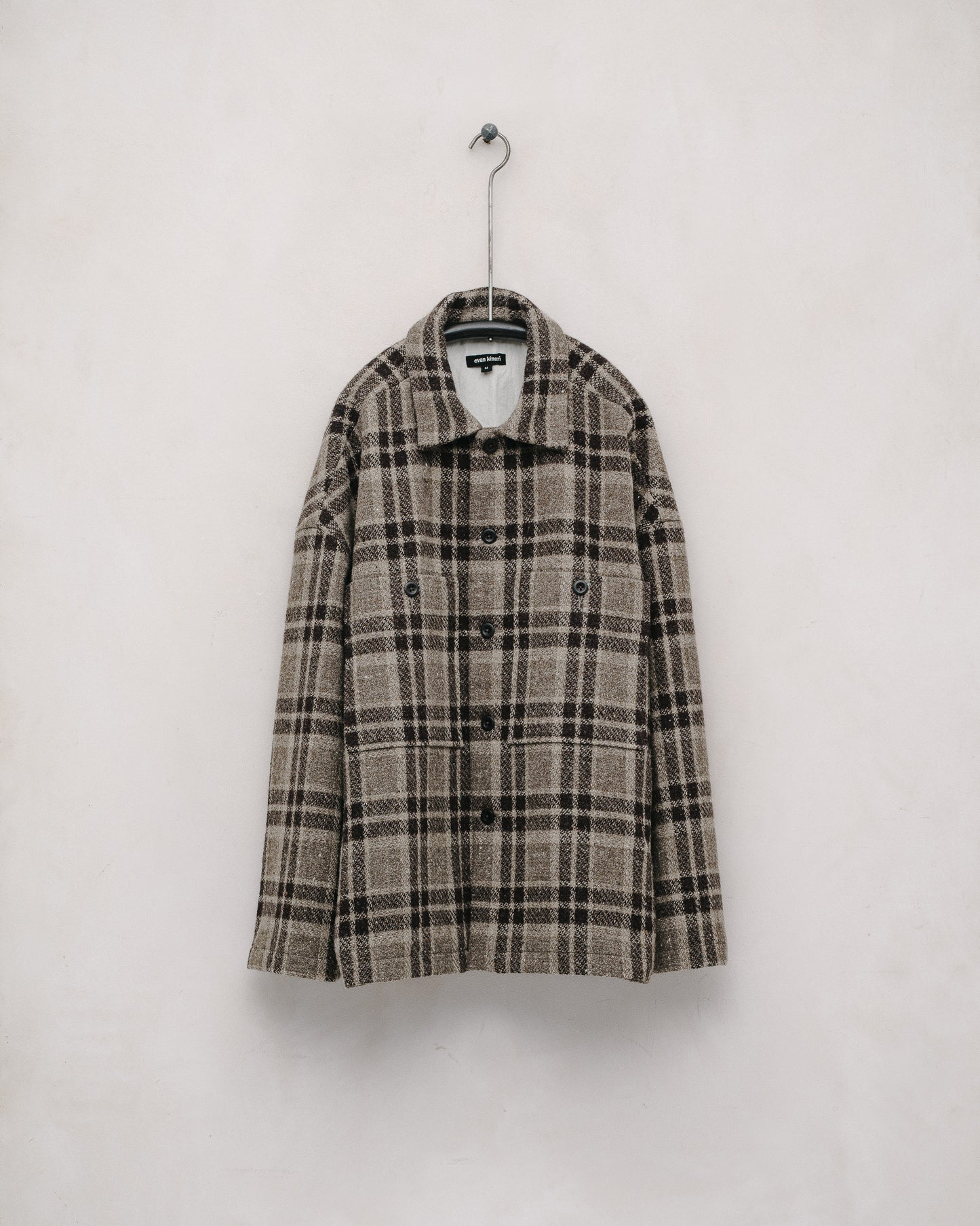 Field Shirt Two - Yarn Dyed Wool Check, Beige/Brown