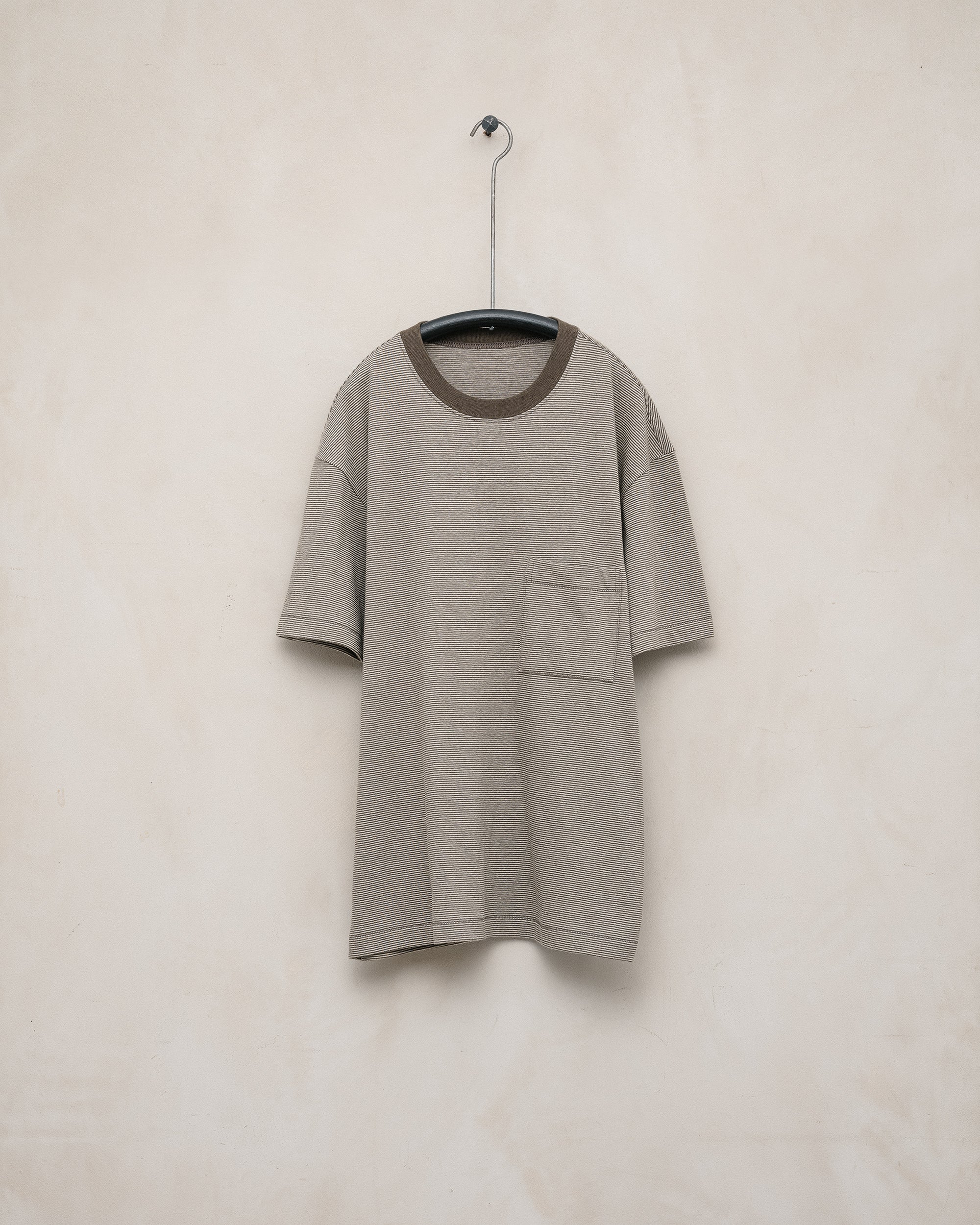 Striped Pocket Tee - Taupe/Natural – evan kinori