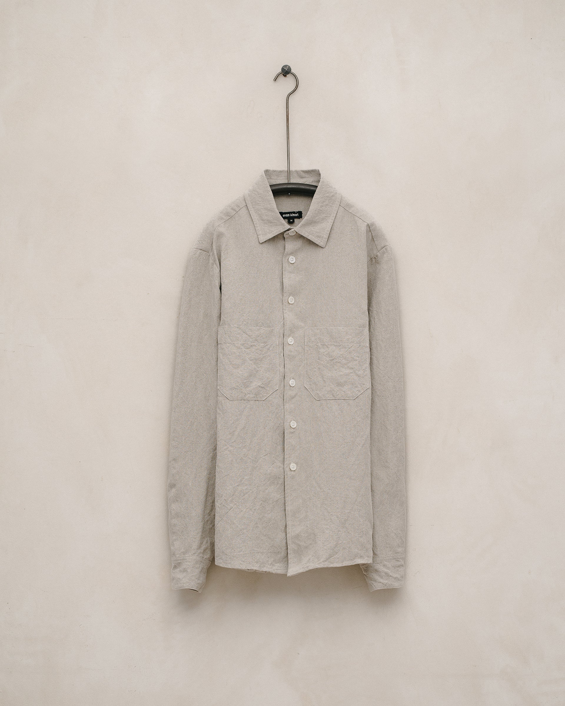 Two Pocket Shirt - Tumbled Linen, Natural – evan kinori