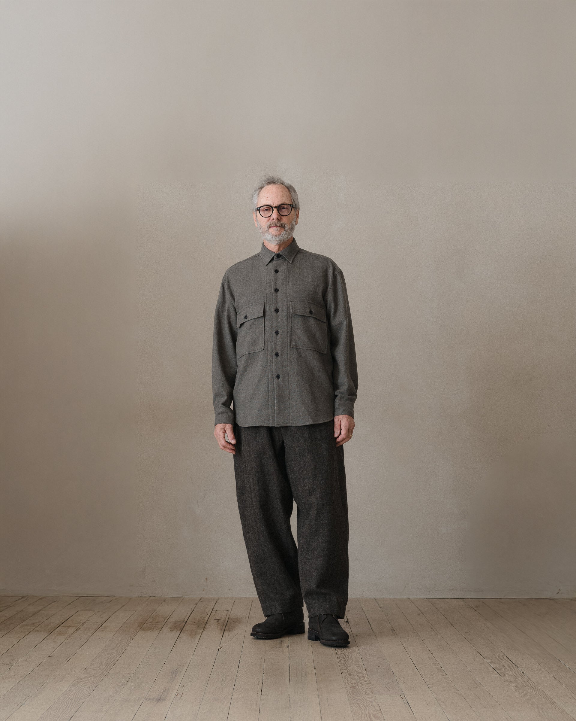 Big Shirt - Worsted Wool Gauze, Heather Grey – evan kinori